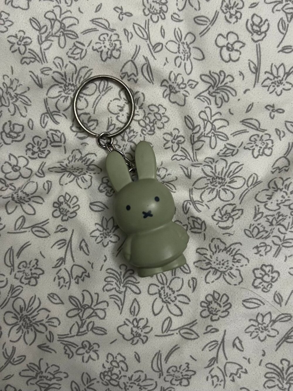 cutie muted green miffy keychain